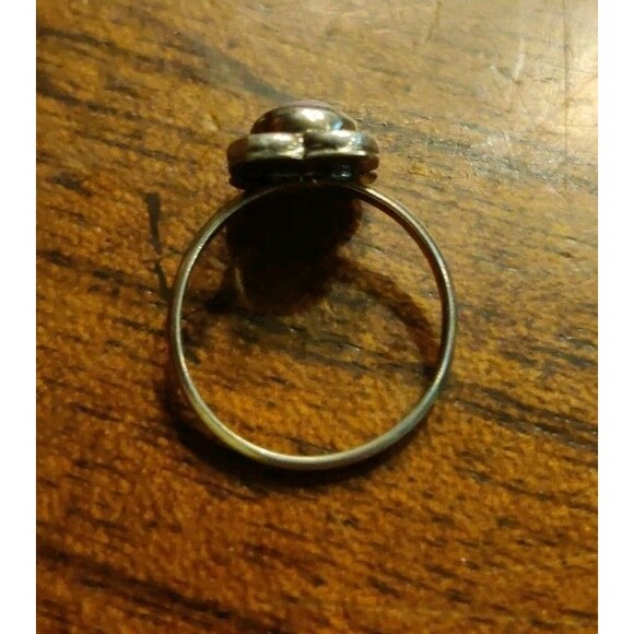 VTG Silver Purple Banded Agate Small Child Ring Size 4.5/5 Unmarked - Picture 3 of 5